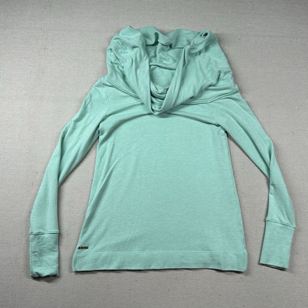 Lilly Pulitzer Sweater Womens XS Cowl Neck Off The Shoulder Mint Green Stretch